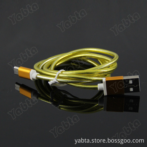 Shenzhen 2015 NEW Mobile Phone Spare Parts For Iphone Shiny Foil USB Cable